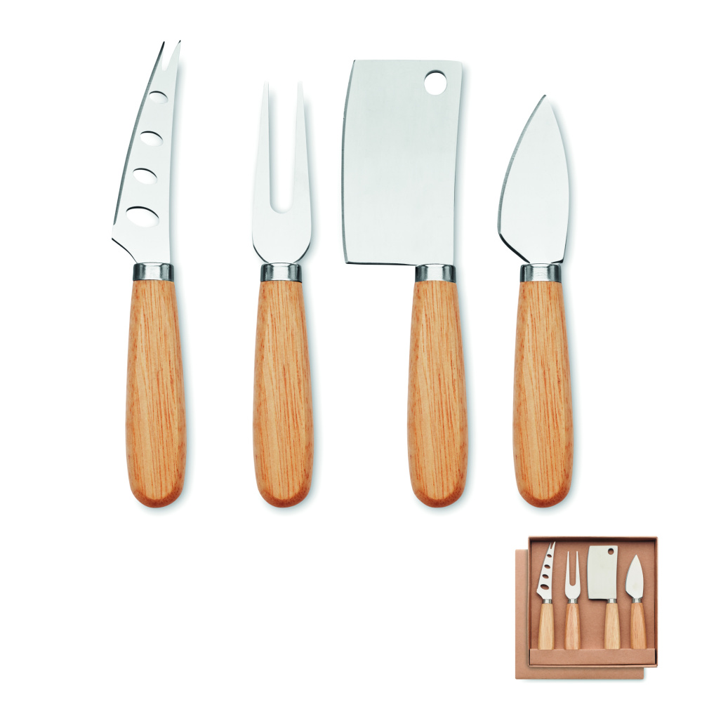 Logo trade business gifts image of: Set of 4 cheese knives